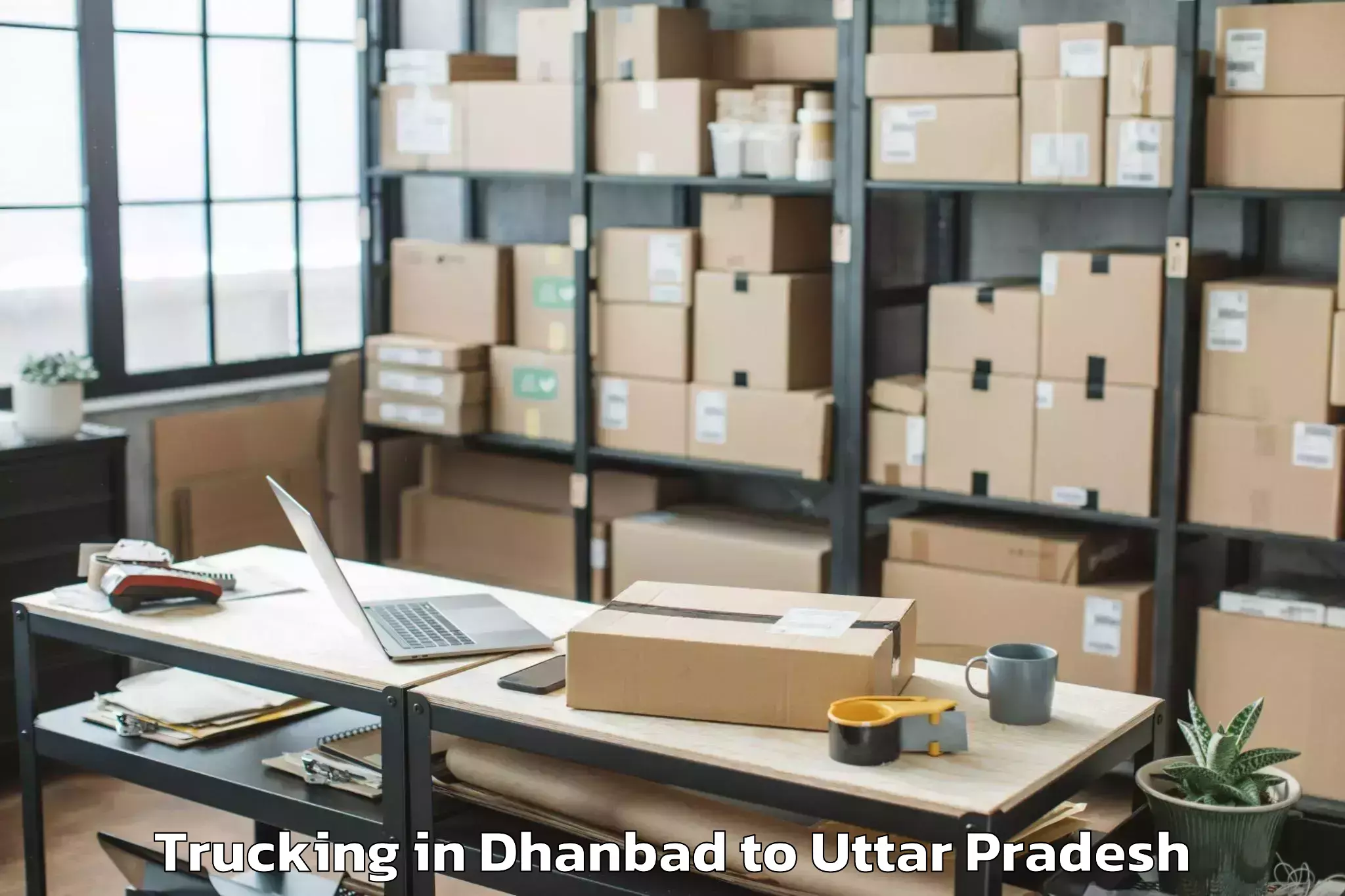 Book Dhanbad to Pharenda Trucking Online